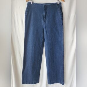 DKNY Dark Denim Wide Leg Stretch Denim Pants Size 12
